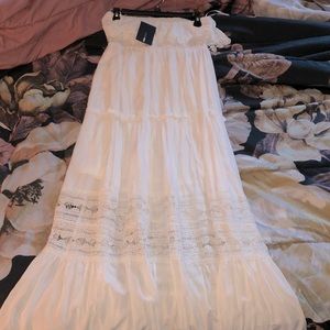 NWT white strapless maxi dress